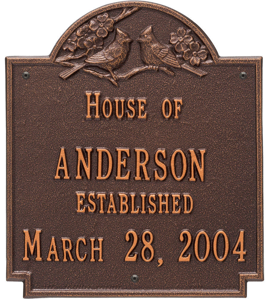 Cardinal Wall Mount Wedding Plaque