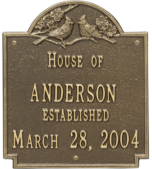 Cardinal Wall Mount Wedding Plaque